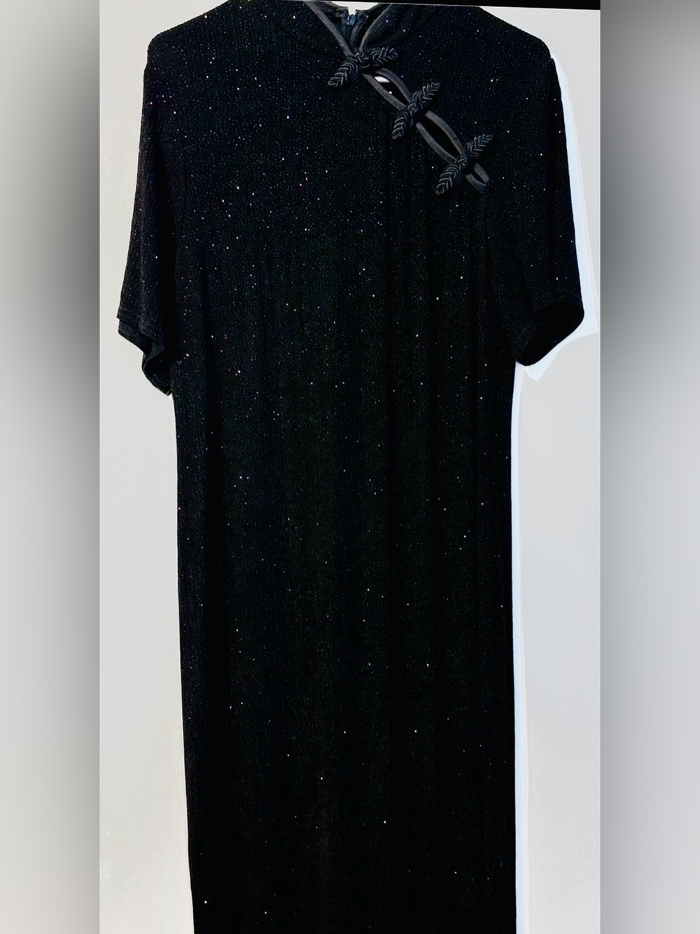 Wendye Chaitin ONYX Nite Dress with Mandarin Neck Made in the USA 14
